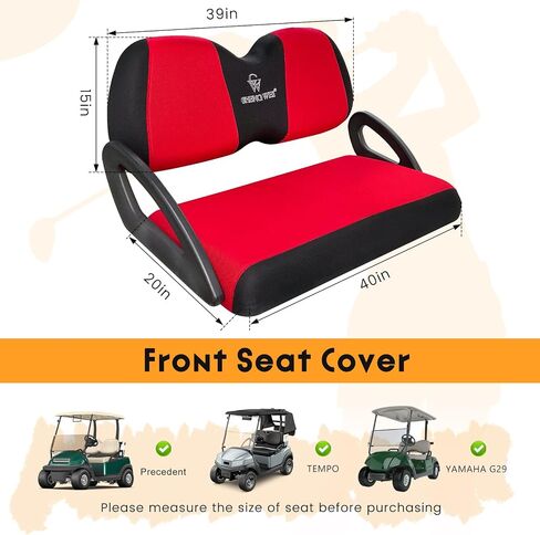 يغطي مقعد عربة الجولف 4 أجهزة كمبيوتر أمامية وخلفية مجموعات لمجموعات Ezgo Txt RXV و Club Car DS 2000 و Up Standard Peat Cushion ، استبدال التبريد القابل للتنفس لا حاجة إلى دباسة (Red & Black) in Kuwait