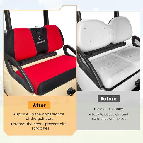 يغطي مقعد عربة الجولف 4 أجهزة كمبيوتر أمامية وخلفية مجموعات لمجموعات Ezgo Txt RXV و Club Car DS 2000 و Up Standard Peat Cushion ، استبدال التبريد القابل للتنفس لا حاجة إلى دباسة (Red & Black) in Kuwait