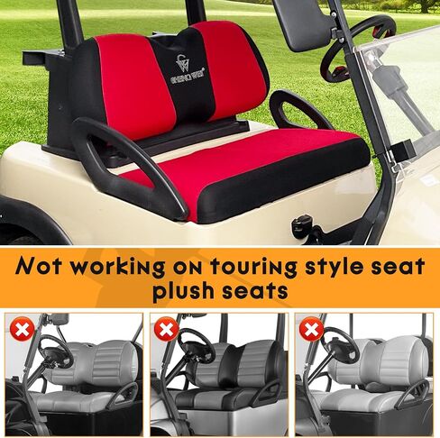 يغطي مقعد عربة الجولف 4 أجهزة كمبيوتر أمامية وخلفية مجموعات لمجموعات Ezgo Txt RXV و Club Car DS 2000 و Up Standard Peat Cushion ، استبدال التبريد القابل للتنفس لا حاجة إلى دباسة (Red & Black) in Kuwait