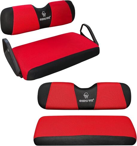 يغطي مقعد عربة الجولف 4 أجهزة كمبيوتر أمامية وخلفية مجموعات لمجموعات Ezgo Txt RXV و Club Car DS 2000 و Up Standard Peat Cushion ، استبدال التبريد القابل للتنفس لا حاجة إلى دباسة (Red & Black) in Kuwait