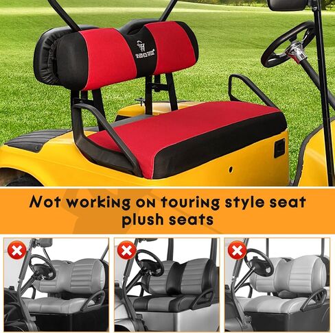 يغطي مقعد عربة الجولف 4 أجهزة كمبيوتر أمامية وخلفية مجموعات لمجموعات Ezgo Txt RXV و Club Car DS 2000 و Up Standard Peat Cushion ، استبدال التبريد القابل للتنفس لا حاجة إلى دباسة (Red & Black) in Kuwait
