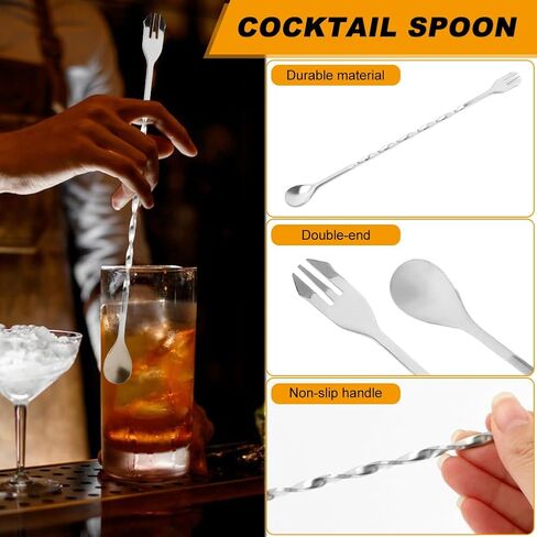 Cocktail Jigger for Bartending, 1 oz 2 oz Cocktail Measuring Jigger with Cocktail Spoon, Shot Measure Double Jigger with Measurements Inside, Bar Alcohol Measuring Tools in Saudi Arabia