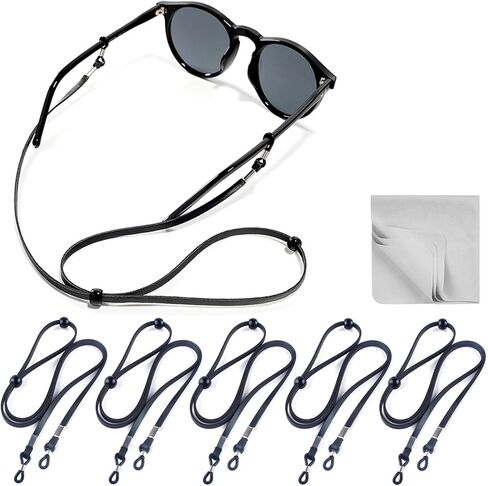 Glasses Strap - Premium ECO Leather Eye Glass String Strap - Eyeglass Chain for Women Men - Eye Glass Accessory Chain Around Neck - Eyeglass Retainer 5 Cords in Saudi Arabia
