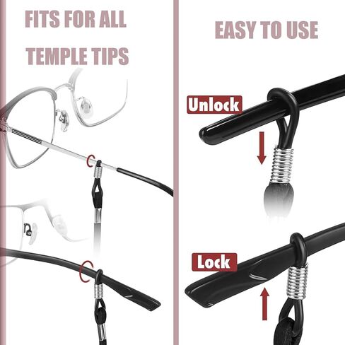 Glasses Strap - Premium ECO Leather Eye Glass String Strap - Eyeglass Chain for Women Men - Eye Glass Accessory Chain Around Neck - Eyeglass Retainer 5 Cords in Saudi Arabia