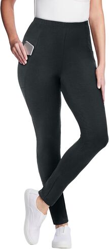 Woman Within Plus Size Tall Stretch Cotton Pocket Legging in Saudi Arabia