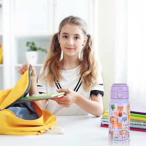 Goppus 12oz Kids Bottle-خالية من BPA ، مقاومة للتسرب ، معزولة من الفولاذ المقاوم للصدأ-مقاومة للعرق ، قابلة لإعادة الاستخدام للمدارس والرياضة والأنشطة الخارجية in Saudi Arabia