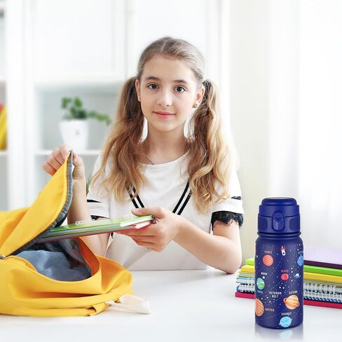 Goppus 12oz Kids Bottle-خالية من BPA ، مقاومة للتسرب ، معزولة من الفولاذ المقاوم للصدأ-مقاومة للعرق ، قابلة لإعادة الاستخدام للمدارس والرياضة والأنشطة الخارجية in Kuwait
