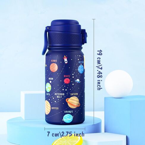 Goppus 12oz Kids Bottle-خالية من BPA ، مقاومة للتسرب ، معزولة من الفولاذ المقاوم للصدأ-مقاومة للعرق ، قابلة لإعادة الاستخدام للمدارس والرياضة والأنشطة الخارجية in Kuwait