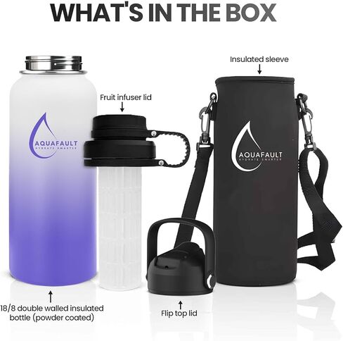 32oz Stainless Steel Fruit Infuser Water Bottle – BPA-Free, Leak-Proof, Easy to Clean, Reusable Sports Bottle for Gym, Travel & Outdoor Use (Ocean Blue) in Saudi Arabia