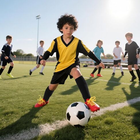Jasgood Kids Soccer Soccer Shin Screats and Socks with Arm Sleeves for Toddler Youth Age 4-16 Football Defender Gear in Saudi Arabia