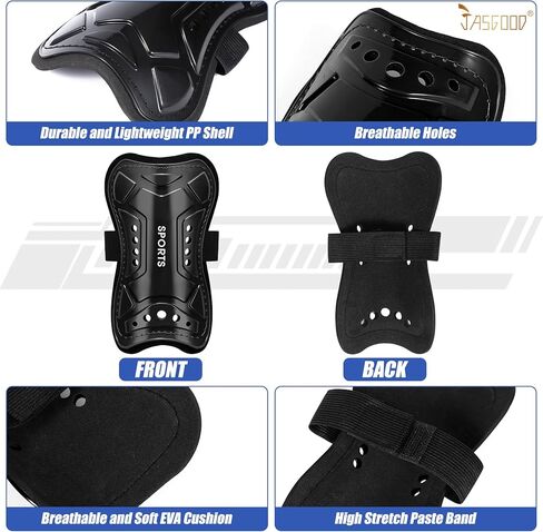 Jasgood Kids Soccer Soccer Shin Screats and Socks with Arm Sleeves for Toddler Youth Age 4-16 Football Defender Gear in Saudi Arabia