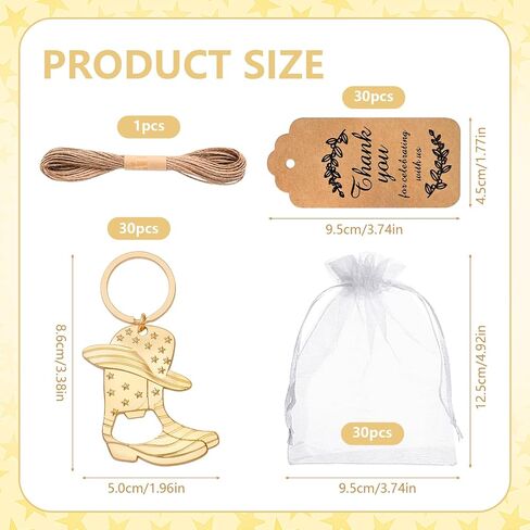 VZCBZC 30SET COWBOY BOOT BOTHERCAIN ANCHAINS BABY SHAND FAVORS للضيوف ، هدايا تذكارية للزجاجات الغربية لحفلات عيد ميلاد حفل الزفاف Quinceanera Party (الذهب) in Kuwait