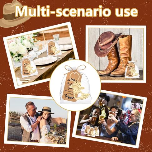 VZCBZC 30SET COWBOY BOOT BOTHERCAIN ANCHAINS BABY SHAND FAVORS للضيوف ، هدايا تذكارية للزجاجات الغربية لحفلات عيد ميلاد حفل الزفاف Quinceanera Party (الذهب) in Kuwait