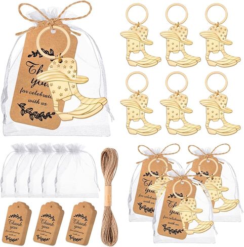 VZCBZC 30SET COWBOY BOOT BOTHERCAIN ANCHAINS BABY SHAND FAVORS للضيوف ، هدايا تذكارية للزجاجات الغربية لحفلات عيد ميلاد حفل الزفاف Quinceanera Party (الذهب) in Kuwait