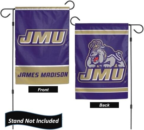 James Madison Dukes Garden Flag 12.5 × 18 بوصة من الوجهين من الوجهين ، يطبع العلم لافتة ساحة الكلية في الولايات المتحدة الأمريكية ومرخص من WinCraft in Kuwait