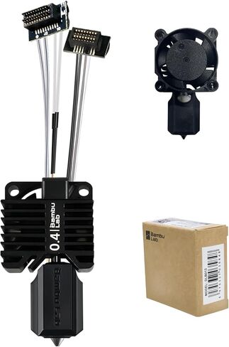 Original Bamboo Lab P1 Hotend Assembly Complete with Hardened Steel 0.4mm Nozzle,Ceramic Heater, Thermistor, Cooling Fan,Silicone Sock for P1S P1P 3D Printer Extruder Heating Block Replacement in Saudi Arabia