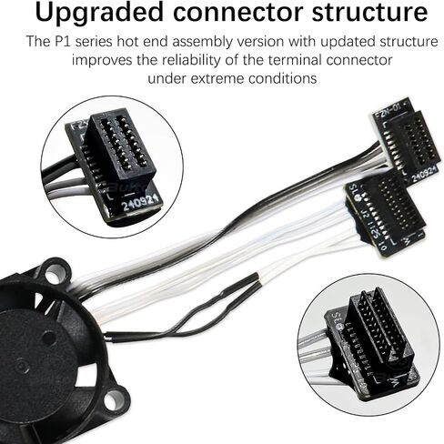 Original Bamboo Lab P1 Hotend Assembly Complete with Hardened Steel 0.4mm Nozzle,Ceramic Heater, Thermistor, Cooling Fan,Silicone Sock for P1S P1P 3D Printer Extruder Heating Block Replacement in Saudi Arabia