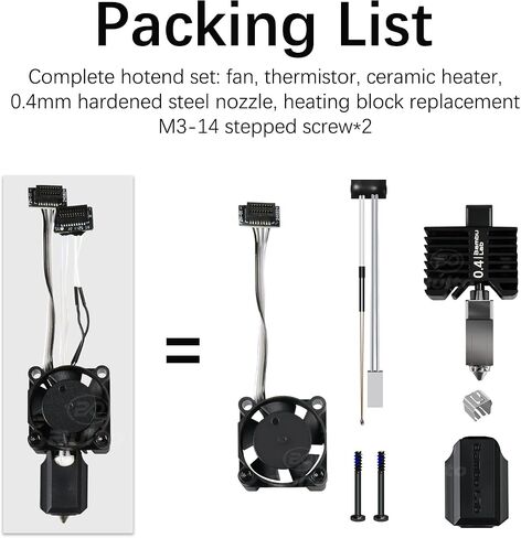 Original Bamboo Lab P1 Hotend Assembly Complete with Hardened Steel 0.4mm Nozzle,Ceramic Heater, Thermistor, Cooling Fan,Silicone Sock for P1S P1P 3D Printer Extruder Heating Block Replacement in Saudi Arabia