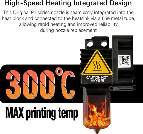 Original Bamboo Lab P1 Hotend Assembly Complete with Hardened Steel 0.4mm Nozzle,Ceramic Heater, Thermistor, Cooling Fan,Silicone Sock for P1S P1P 3D Printer Extruder Heating Block Replacement in Saudi Arabia