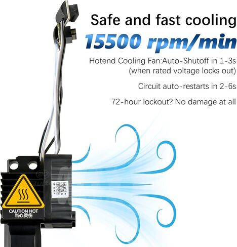 Original Bamboo Lab P1 Hotend Assembly Complete with Hardened Steel 0.4mm Nozzle,Ceramic Heater, Thermistor, Cooling Fan,Silicone Sock for P1S P1P 3D Printer Extruder Heating Block Replacement in Saudi Arabia