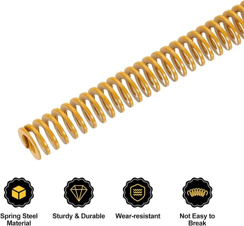 uxcell 2pcs 3D Printer Heating Bed Spring, 8mm OD 80mm Length Light Load Compression Mould Die Spring 3D Printer Compression Spring for 3D Printer Electric Part, Yellow in Kuwait
