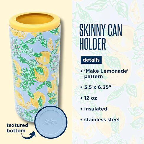 Lilly Pulitzer المعزول نحيف حامل ، يمكن أن يكون الأزهار اللطيفة أكثر برودة للشاطئ أو حمام السباحة ، وصنع عصير الليمون in Saudi Arabia