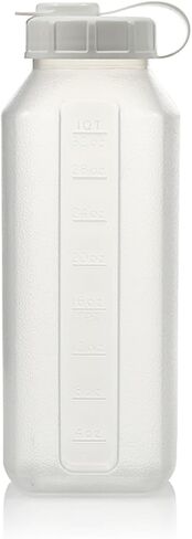 1-Quart (32 fl. oz) Water Bottle Refrigerator Shaker, Pitcher, Milk Storage, Juice, Engraved Measurements, Mixer Bottle, Leak Resistance, Dishwasher Safe, BPA Free, with Easy-Pour Spout, (2-PACK) in Saudi Arabia