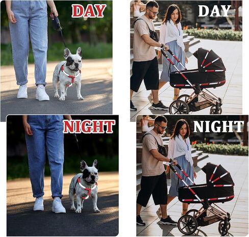 2 PCS Neon Reflective Tape 0.4in X 26feet Red WhiteHigh-Intensity Reflective Tapes, Warning Tape Night Safety Stickers Fluorescent Tapes Waterproof Outdoor Dot Auto Sticker for Bikes Helmet in Saudi Arabia