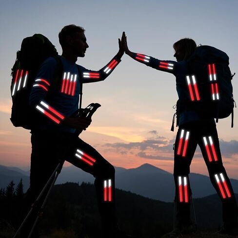 2 PCS Neon Reflective Tape 0.4in X 26feet Red WhiteHigh-Intensity Reflective Tapes, Warning Tape Night Safety Stickers Fluorescent Tapes Waterproof Outdoor Dot Auto Sticker for Bikes Helmet in Saudi Arabia