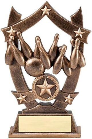 Decade Awards Bowling 3D Gold Sport Stars Trophy - Star Bowling League Award - 6.25 Inch Tall - Customize Now in Saudi Arabia