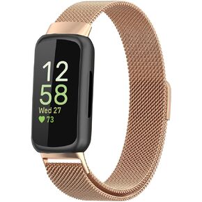 for Fitbit Inspire 3 Bands Women Men, Stainless Steel Metal Mesh Loop Adjustable Magnetic Wristband Replacement Straps Compatible with Fitbit Inspire 3 Fitness Tracker in Saudi Arabia