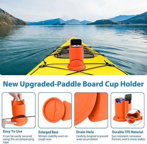 حامل كوب Paddleboard Angar ، لوح مجداف وحامل مشروب قوارب الكاياك ، 2 في 1 مشروب مضاد للانفادة والهاتف in Saudi Arabia