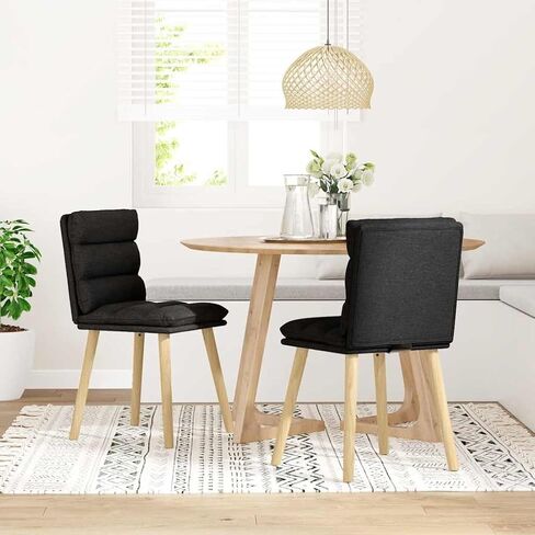 Dining Chair Set of 6 - Dark Gray Fabric, Table Kitchen Chairs for Dining Room, Modern, Comfy, Restaurant, Room Use in Saudi Arabia
