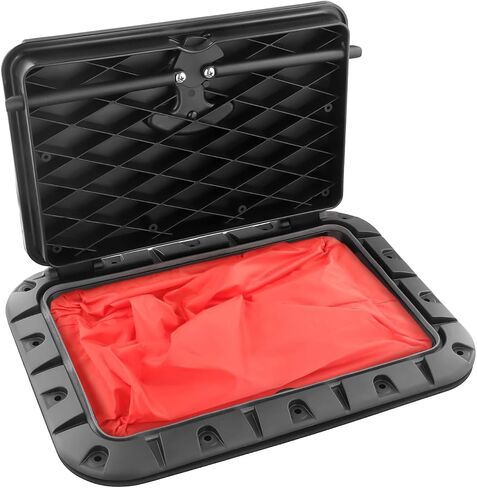 Marine Deck Plate Square Hatch With Pull Out Handle Access Hatch For Boat Canoe 25X35cm Plastic Waterproof Design With 90-Degree Locking Hinges And Red Storage Bag For Outdoor Water Activities Black in Saudi Arabia