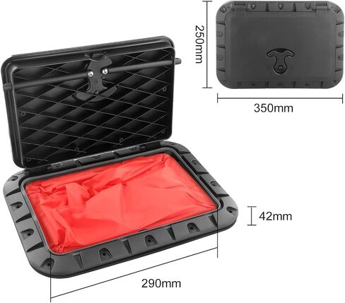 Marine Deck Plate Square Hatch With Pull Out Handle Access Hatch For Boat Canoe 25X35cm Plastic Waterproof Design With 90-Degree Locking Hinges And Red Storage Bag For Outdoor Water Activities Black in Saudi Arabia