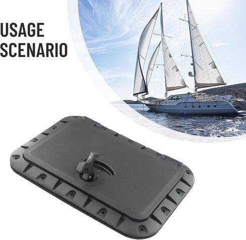 Marine Deck Plate Square Hatch With Pull Out Handle Access Hatch For Boat Canoe 25X35cm Plastic Waterproof Design With 90-Degree Locking Hinges And Red Storage Bag For Outdoor Water Activities Black in Saudi Arabia