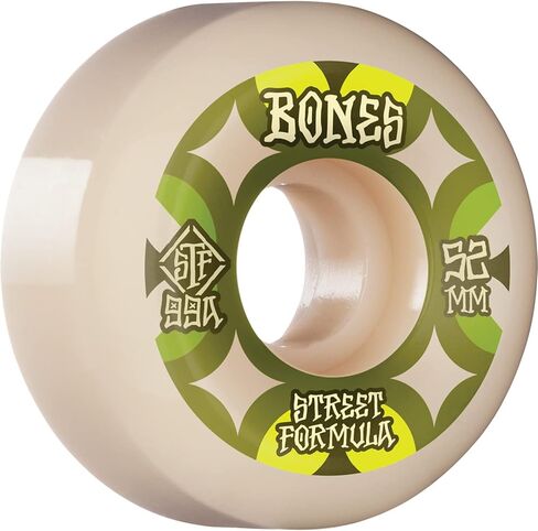 Bones Wheels - Street Tech Formula V5 Retros 52mm 99a White - Skateboard Wheels (Set of 4) in Saudi Arabia