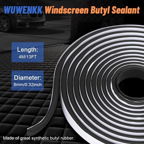 Pro Grade Butyl Sealant Tape 8mm × 13 قدمًا (4 م)/16.4 قدمًا (5 أمتار) - شريط إصلاح مصابيح مصباح أمامي مقاوم للسيارات مقاوم للأشعة فوق البنفسجية ، لاصق دائم للأشعة فوق البنفسجية لسقف السيارة البحري. in Saudi Arabia