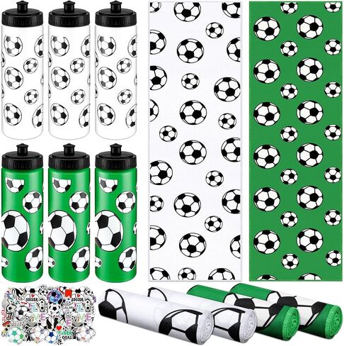 12 Pcs Softball Water Bottle Softball Cooling Towel Set with 50 Sticker Sports Party Favors Include 6 Reusable Sports Squeeze Water Bottle 6 Ice Towel Breathable Fast Drying for Team Gifts in Kuwait