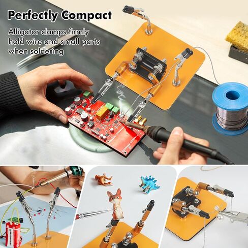 NOEVSBIG Magnetic Helping Hands Soldering Station with A 3.9 x 3.9 Inch Stable Base, 4 Flexible Arms– 360° Rotatable Adjustable Versatile Helping Hands Tool for Soldering, Electronics Repair, and DIY in Kuwait
