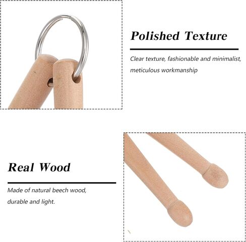 Mini Natural Wood Drumsticks Key Chains with Drum Key, Drum Keys for Tuning Drums, Percussion Keychain Rings, Universal Stainless Steel Drums Tuner Kit, Novelty Gift for Drummers in Saudi Arabia