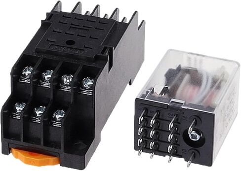 HH54P My4nj Plug-in Relay PYF14A DC/AC 12V 24V 36V 48V 110V 220V DC/AC 5A Contact 14Pins 4PDT RELE SOCKET (DC ، 110V) in Kuwait