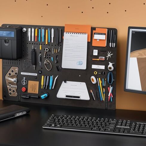 2 PCS Desk Clamp ، Pegboard Fixing Bracket Desktop Fixing Bracket ، Office Game Home Desktop Accessories Bracket ، Pegboard Organizer Metal Bracket (Black) in Kuwait