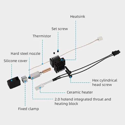 80W 24V Hotend Ceramic Heater ، دليل ارتفاع درجات الحرارة ، بديل سريع لـ QIDI و SMART3 و MAXIMUM3 و Q1 PRO وغيرها in Kuwait