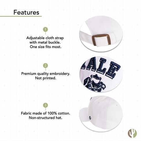 Desert Cactus Yale University Baseball Hat Bulldogs bulldogs قبعات مطرزة على غطاء القماش القابل للتعديل in Kuwait