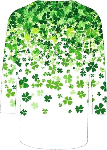 قميص يوم St Patty Women 2025 غير رسمي بالإضافة إلى حجم 3/4 قمصان البرسيم الأيرلندية مضحكة سانت باتريك قمم تونك in Kuwait
