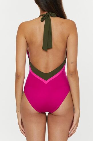 Trina Turk Women's Meilani One Piece Swimsuit, Plunge Neck, Floral Print, Bathing Suits in Saudi Arabia