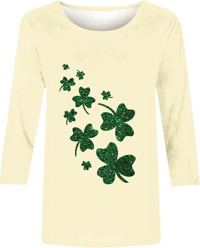 قميص يوم St Patty Women 2025 غير رسمي بالإضافة إلى حجم 3/4 قمصان البرسيم الأيرلندية مضحكة سانت باتريك قمم تونك in Kuwait
