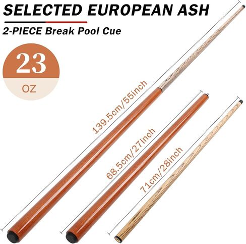 IIQ 21oz 23oz Break Stick Heavy Hitter Breaking Pool Cue Stick Black (21 oz) in Saudi Arabia