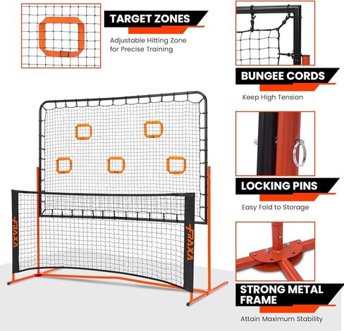 Fraxa Pickleball Rebounder Equipment - Net Pickleball Net for Solo Practice Drives Dinks Volle in Saudi Arabia